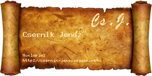 Csernik Jenő névjegykártya