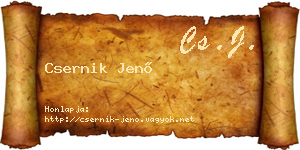 Csernik Jenő névjegykártya