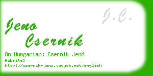 jeno csernik business card