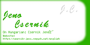 jeno csernik business card